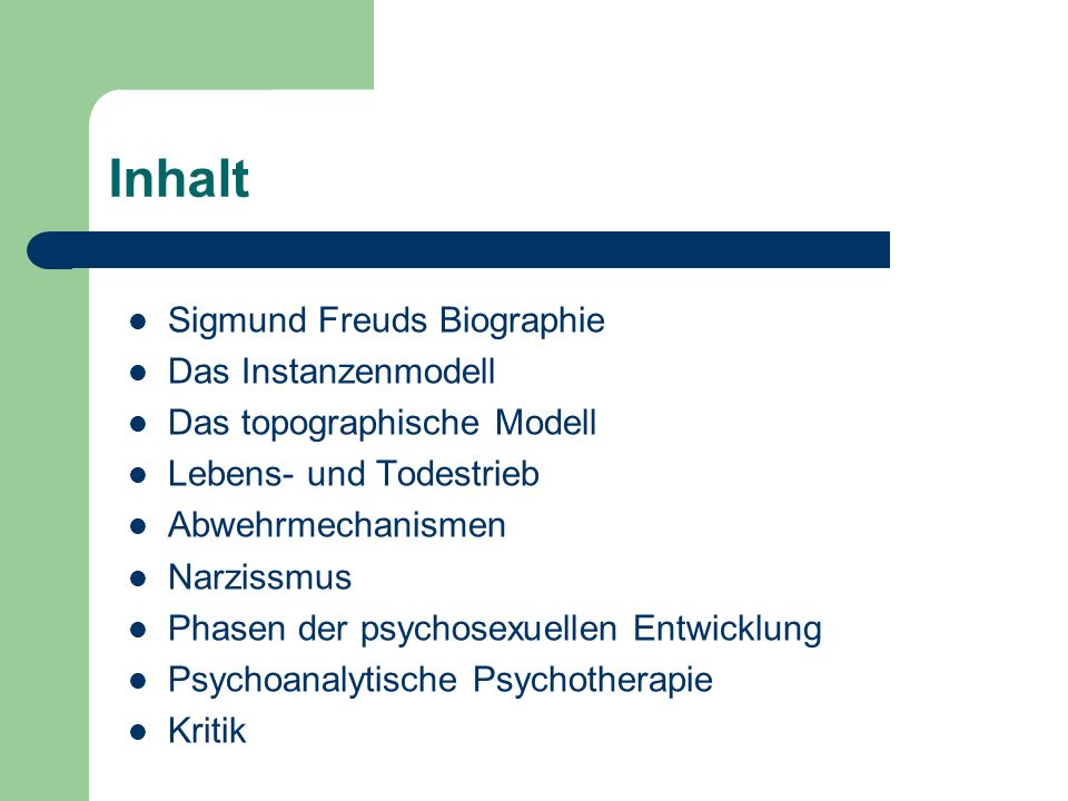 Inhalt Sigmund Freuds Biographie Das Instanzenmodell