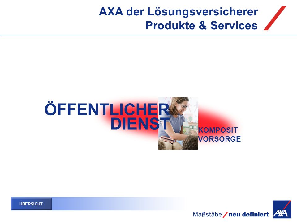 ÖFFENTLICHER DIENST AXA der Lösungsversicherer Produkte & Services