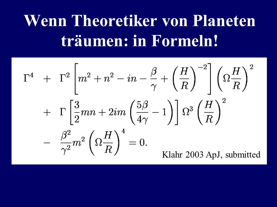 Wenn Theoretiker von Planeten träumen: in Formeln!