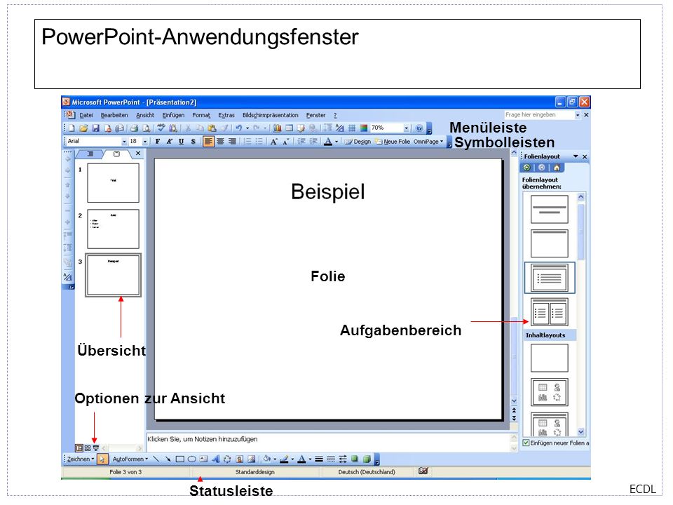 PowerPoint-Anwendungsfenster