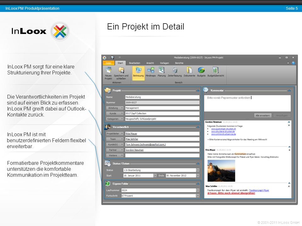 Ein Projekt im Detail InLoox PM sorgt für eine klare Strukturierung Ihrer Projekte.