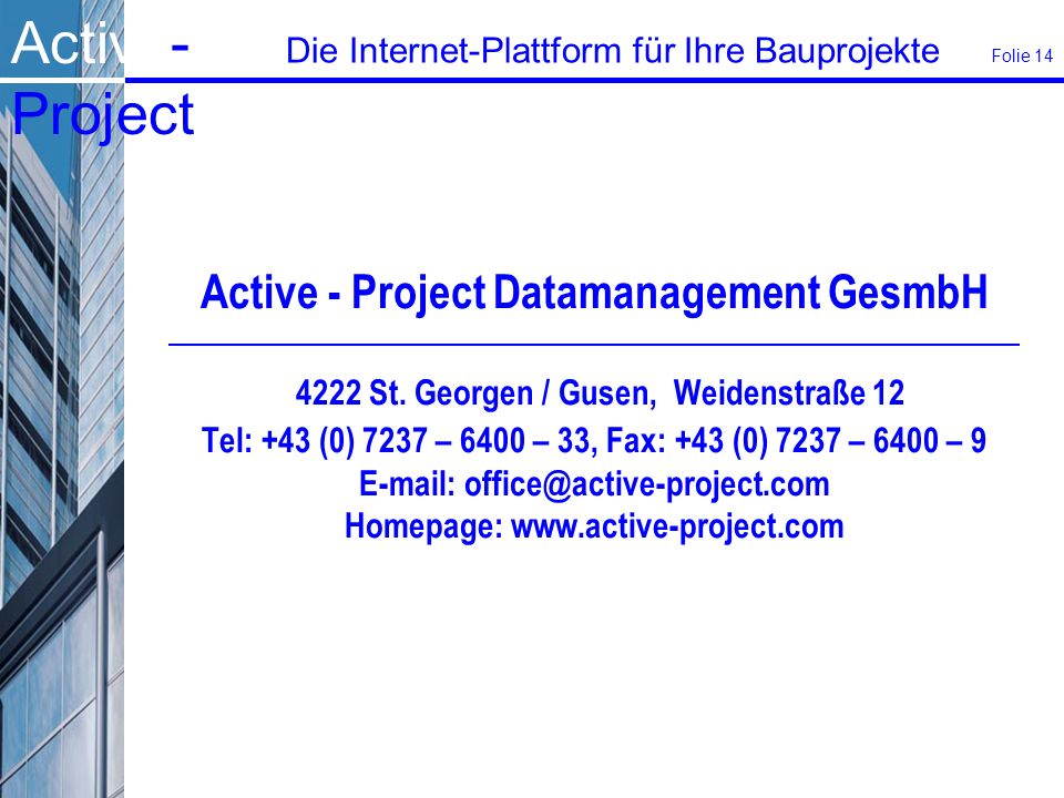 Active - Project Datamanagement GesmbH St