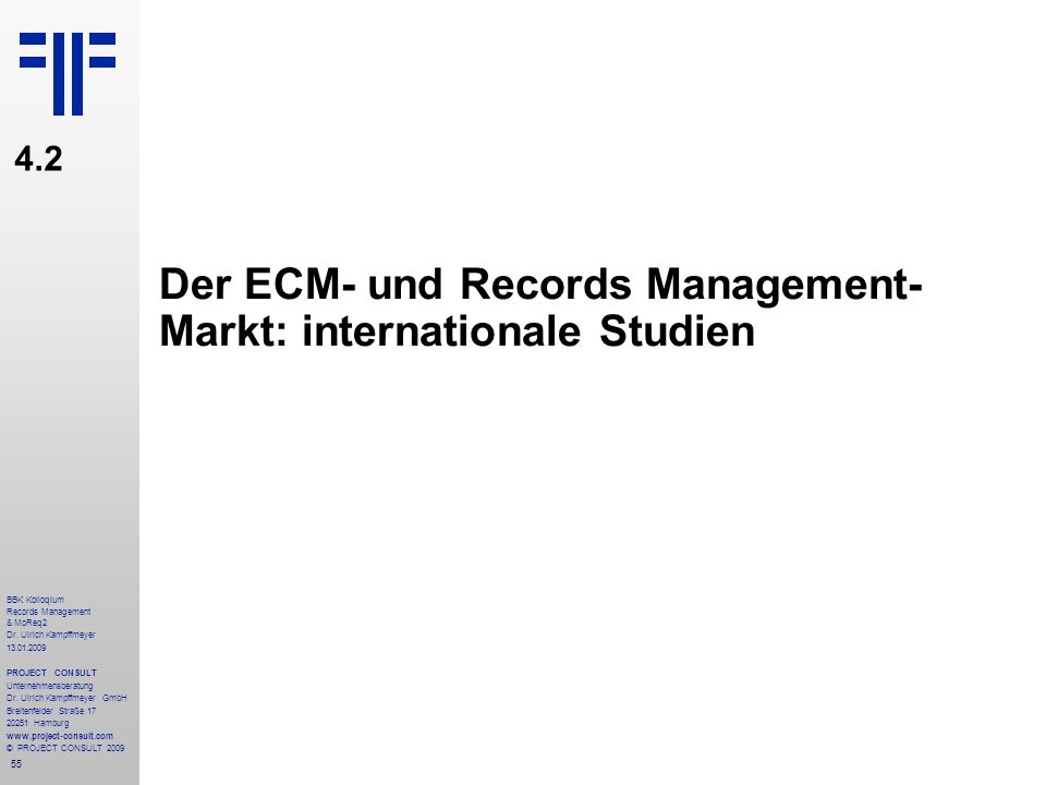 Der ECM- und Records Management- Markt: internationale Studien