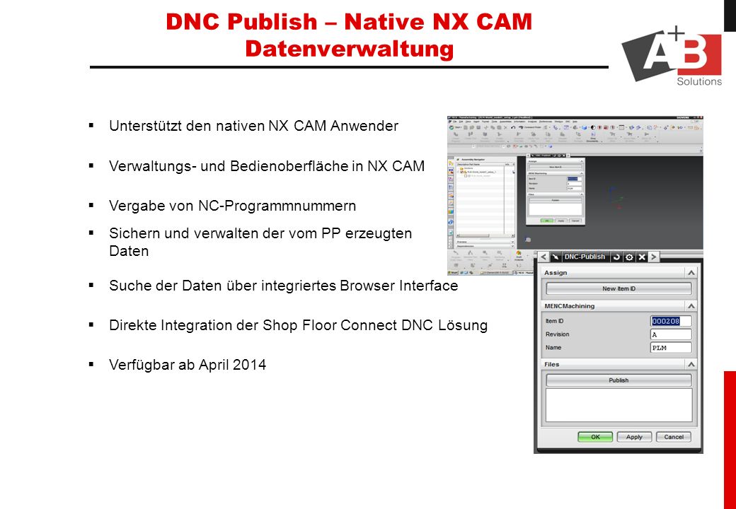 DNC Publish – Native NX CAM Datenverwaltung