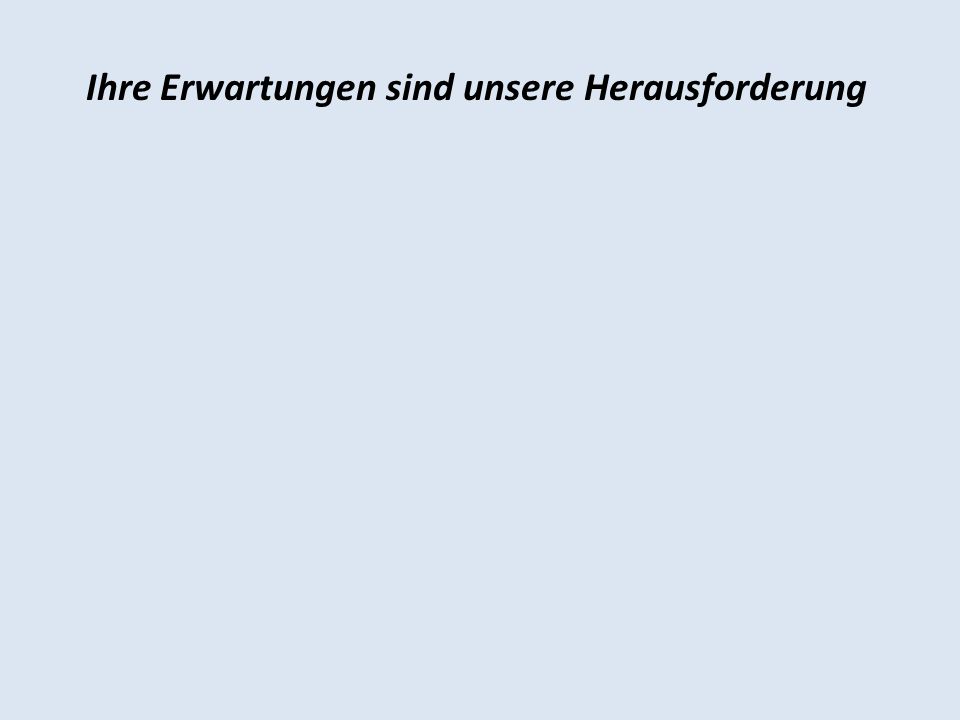 Ihre Erwartungen sind unsere Herausforderung