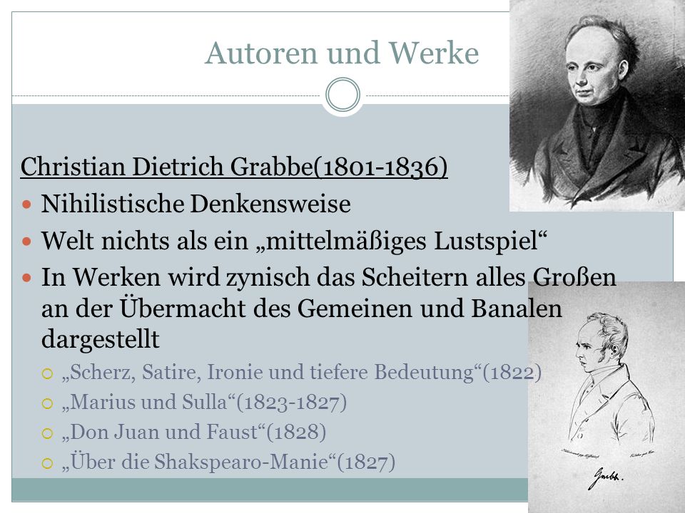 Autoren und Werke Christian Dietrich Grabbe( )