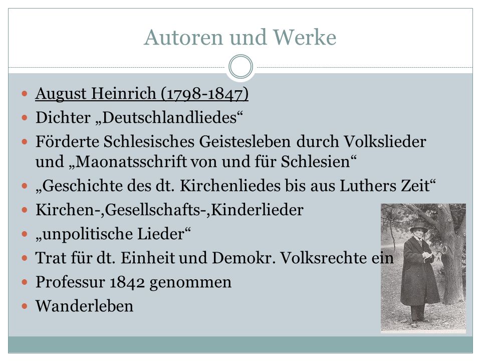 Autoren und Werke August Heinrich ( )