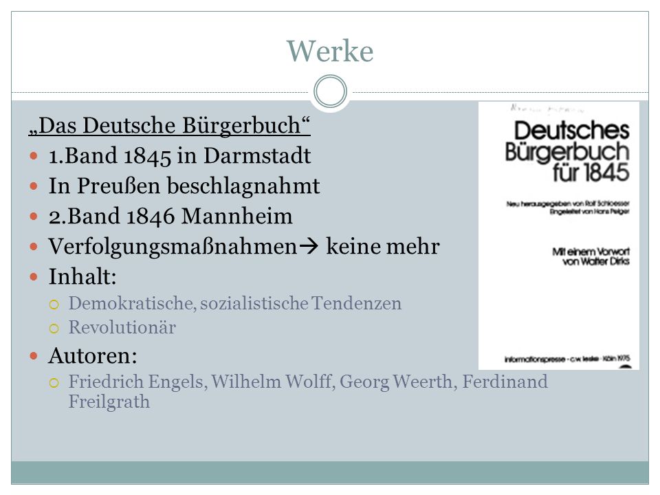 Werke „Das Deutsche Bürgerbuch 1.Band 1845 in Darmstadt