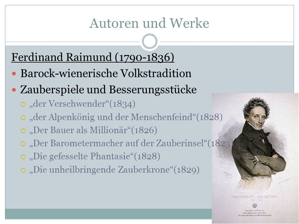 Autoren und Werke Ferdinand Raimund ( )