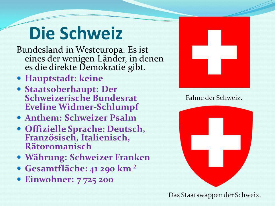 Die Schweiz Bundesland in Westeuropa. Es ist eines der wenigen Länder, in denen es die direkte Demokratie gibt.