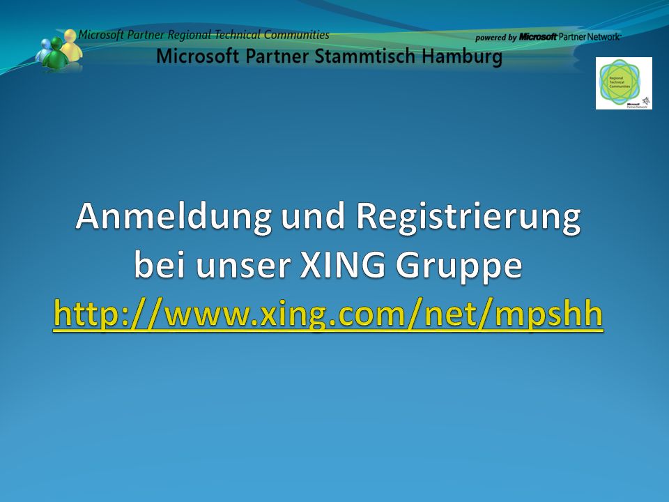 Anmeldung und Registrierung bei unser XING Gruppe   xing
