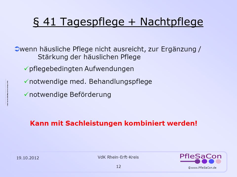 § 41 Tagespflege + Nachtpflege