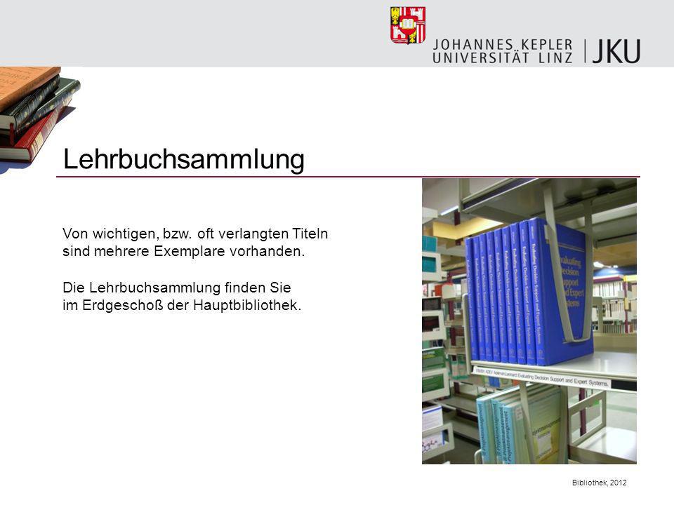Lehrbuchsammlung Von wichtigen, bzw. oft verlangten Titeln sind mehrere Exemplare vorhanden.