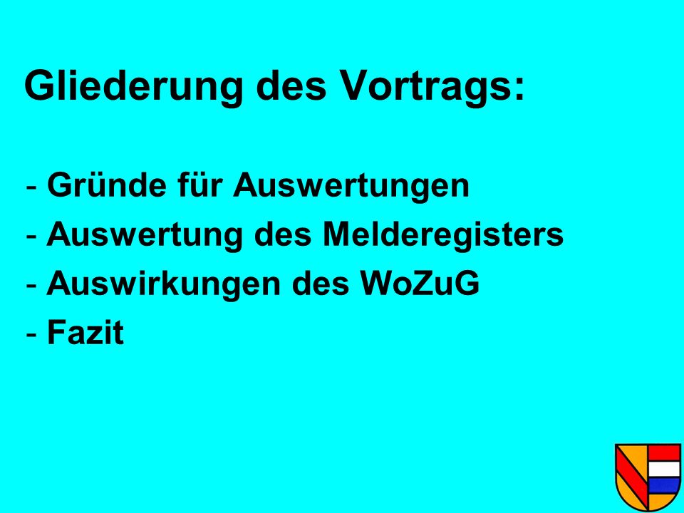 Gliederung des Vortrags: