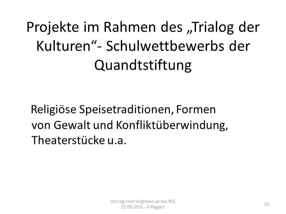 Vortrag Interreligiöses Lernen BGL A.Riggert