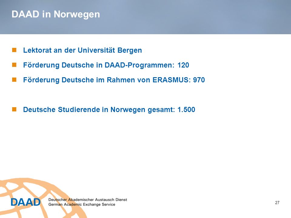 DAAD in Norwegen Lektorat an der Universität Bergen