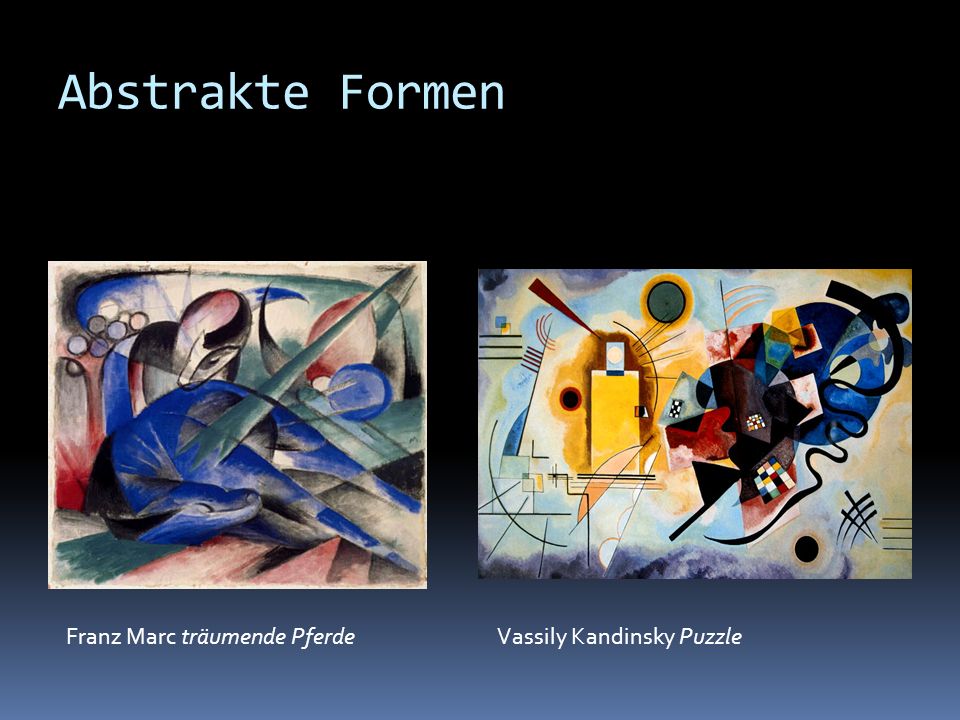 Abstrakte Formen Franz Marc träumende Pferde Vassily Kandinsky Puzzle