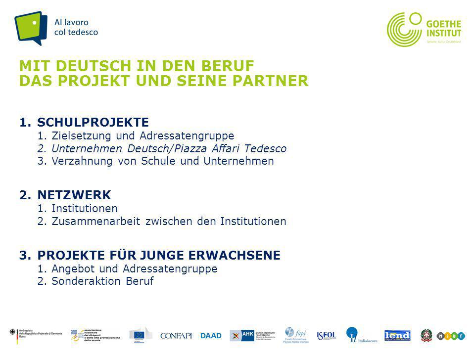 Mit Deutsch in den Beruf das Projekt und seine Partner