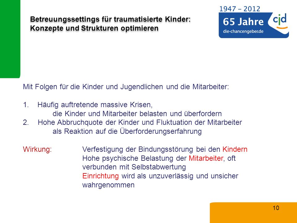 Mit Folgen für die Kinder und Jugendlichen und die Mitarbeiter: