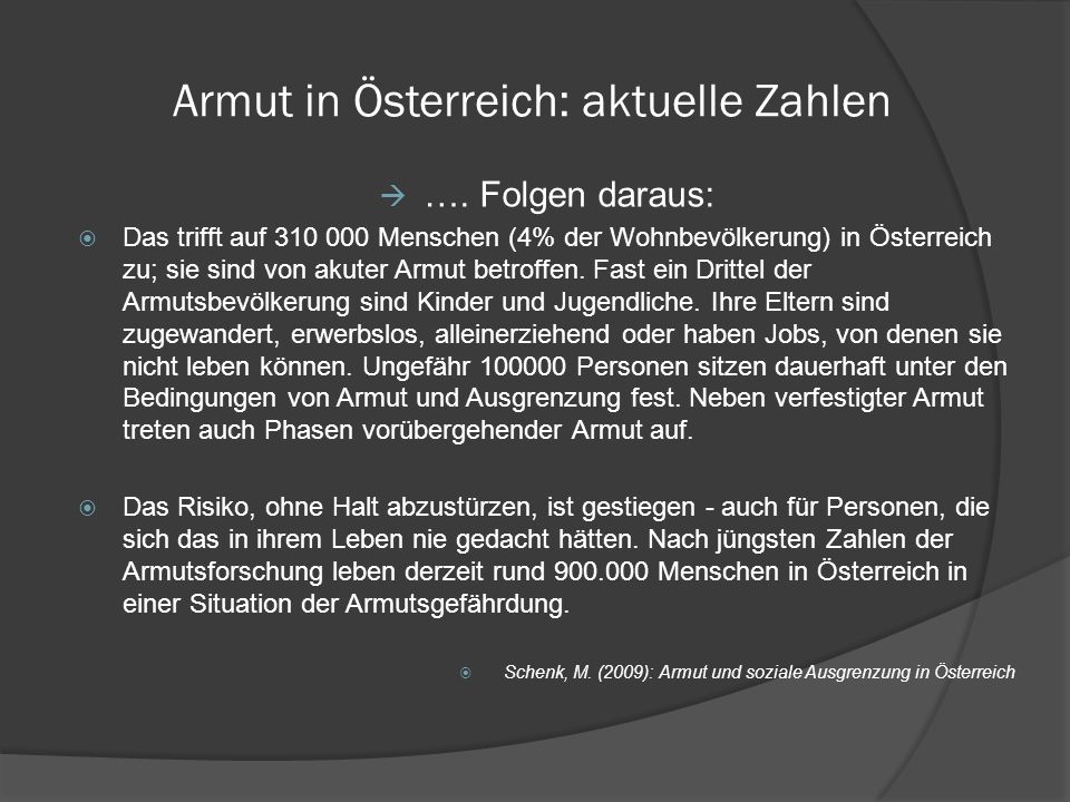 Armut in Österreich: aktuelle Zahlen