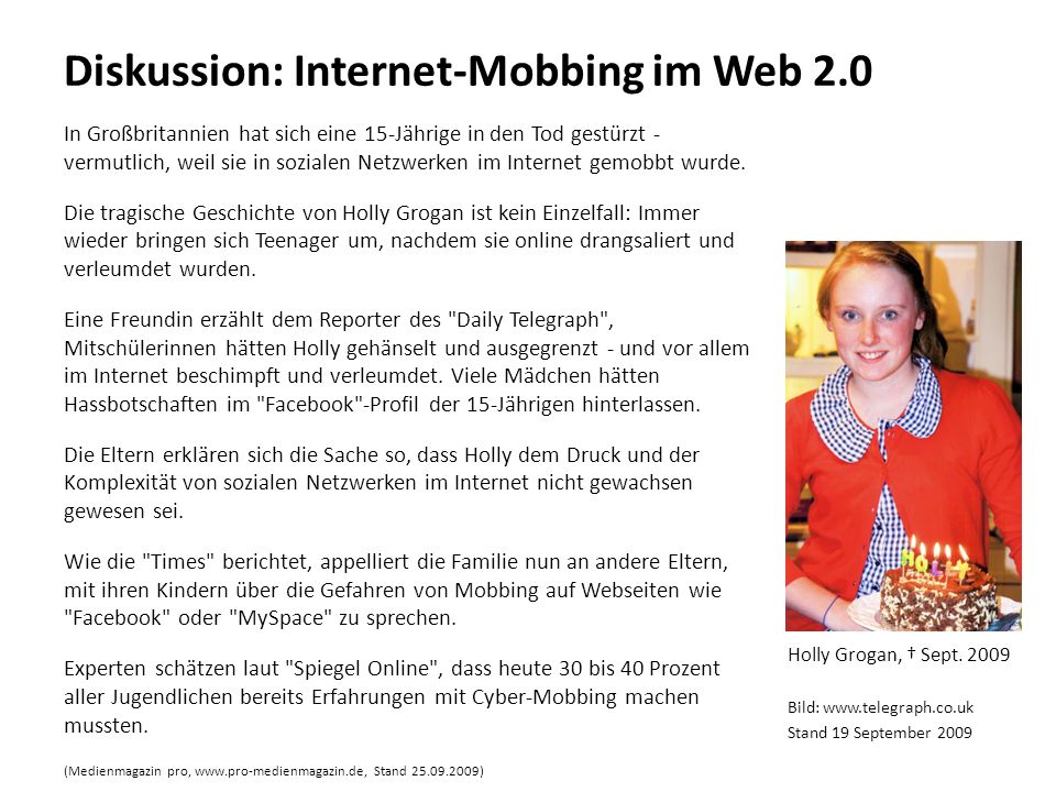 Diskussion: Internet-Mobbing im Web 2.0