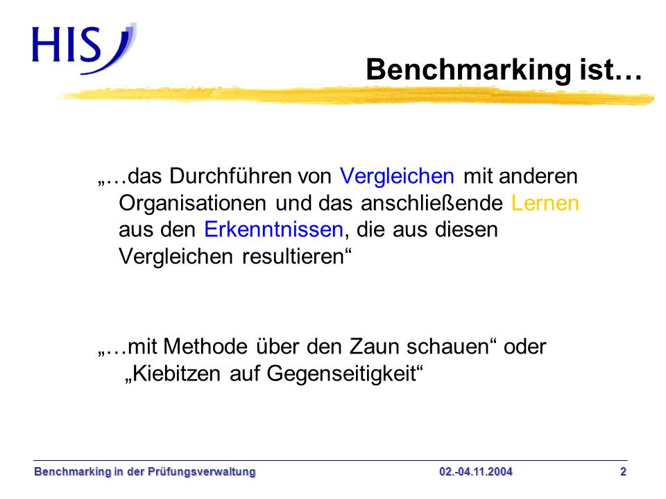 Benchmarking ist…