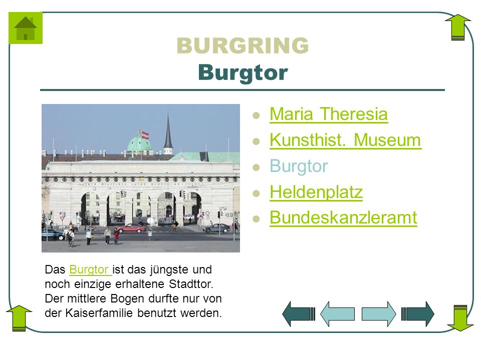 BURGRING Burgtor Maria Theresia Kunsthist. Museum Burgtor Heldenplatz