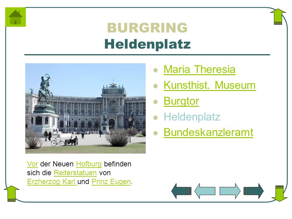 BURGRING Heldenplatz Maria Theresia Kunsthist. Museum Burgtor
