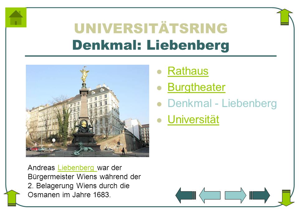 UNIVERSITÄTSRING Denkmal: Liebenberg