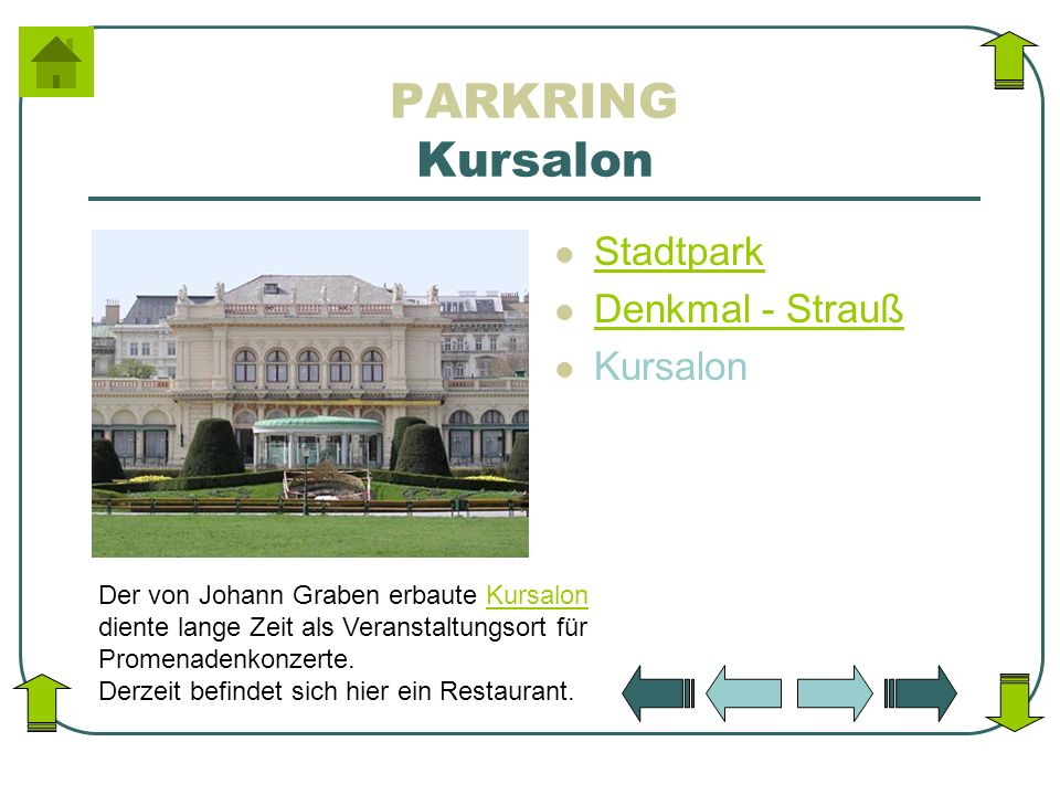 PARKRING Kursalon Stadtpark Denkmal - Strauß Kursalon