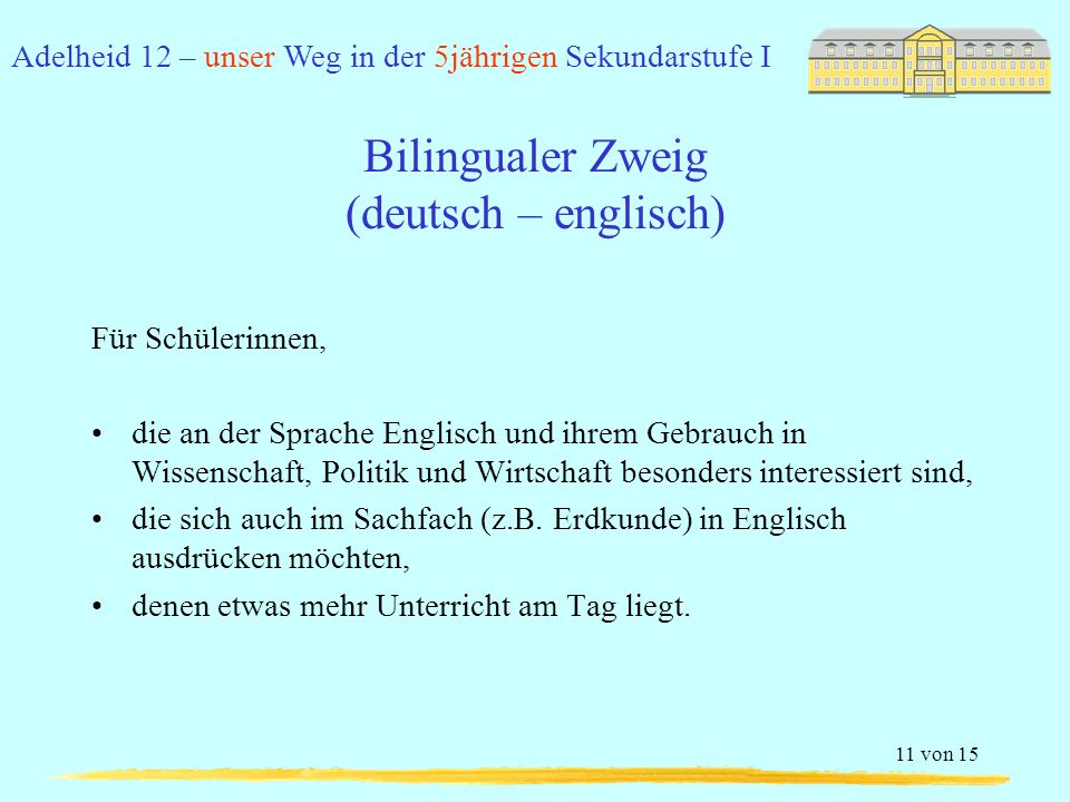 Bilingualer Zweig (deutsch – englisch)
