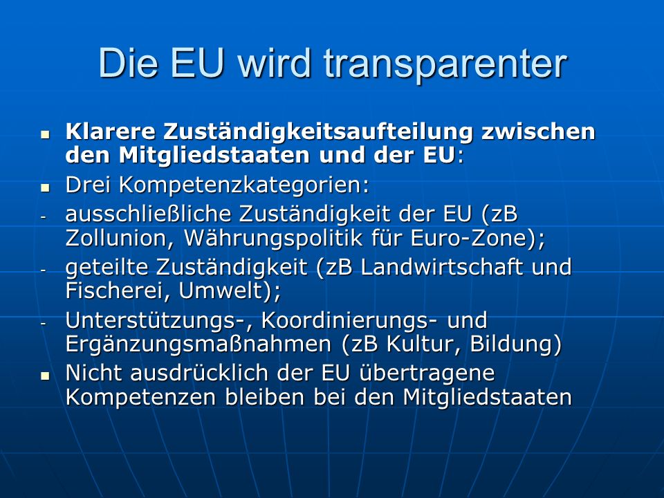 Die EU wird transparenter