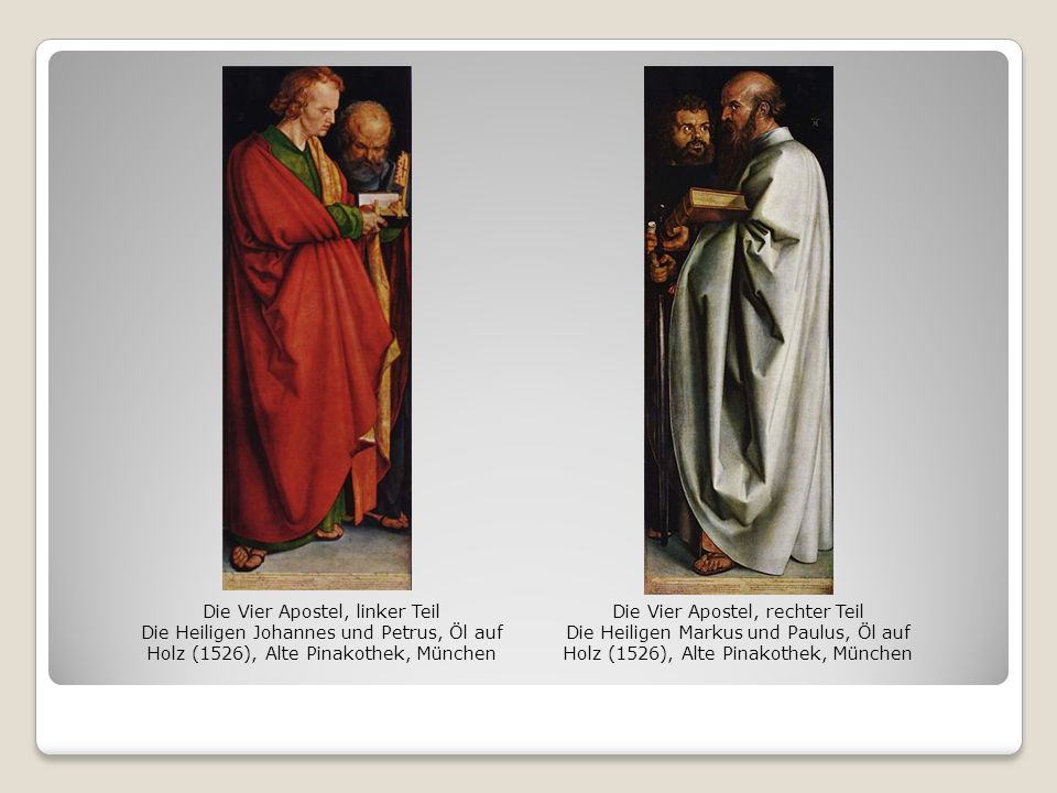 Die Vier Apostel, linker Teil