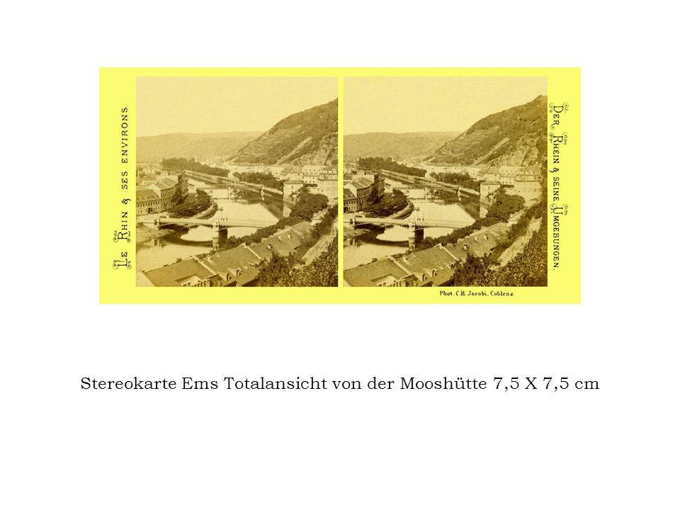 Stereokarte Ems Totalansicht von der Mooshütte 7,5 X 7,5 cm