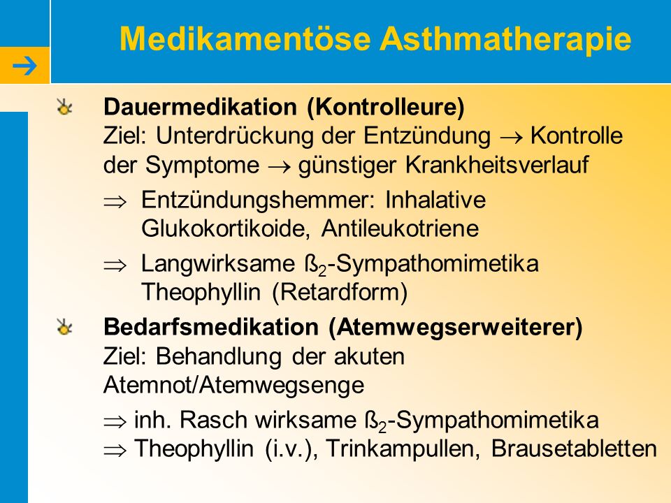 Medikamentöse Asthmatherapie