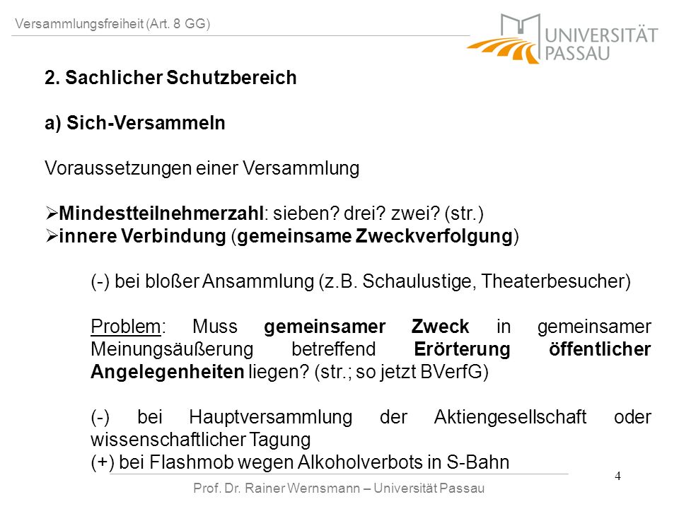 Prof. Dr. Rainer Wernsmann – Universität Passau