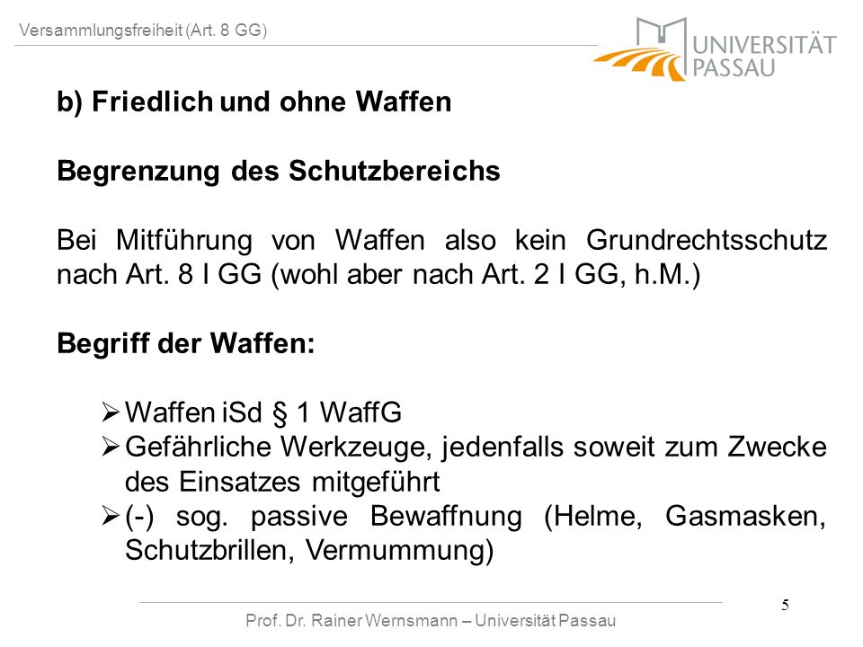 Prof. Dr. Rainer Wernsmann – Universität Passau