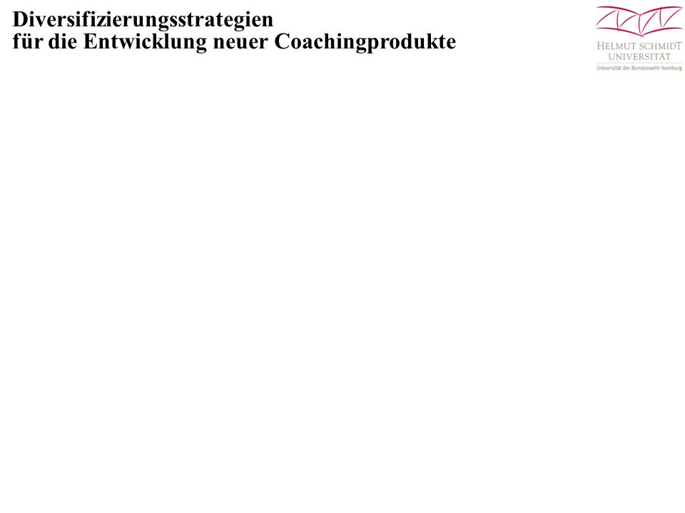Diversifizierungsstrategien für die Entwicklung neuer Coachingprodukte