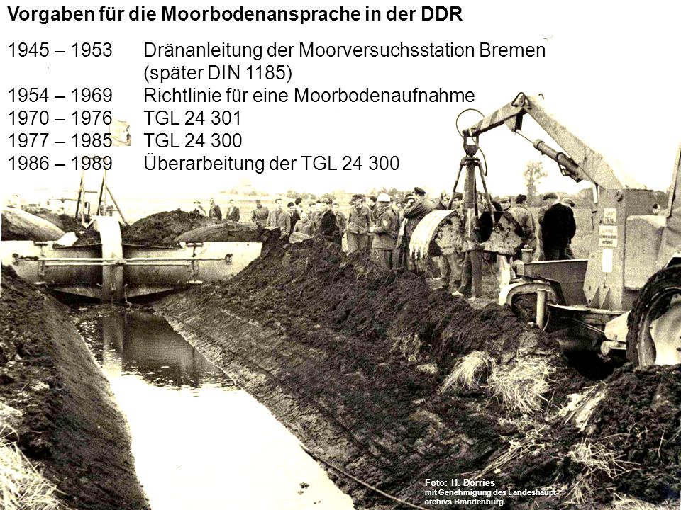 Vorgaben für die Moorbodenansprache in der DDR