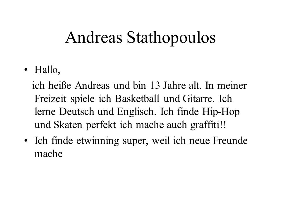 Andreas Stathopoulos Hallo,