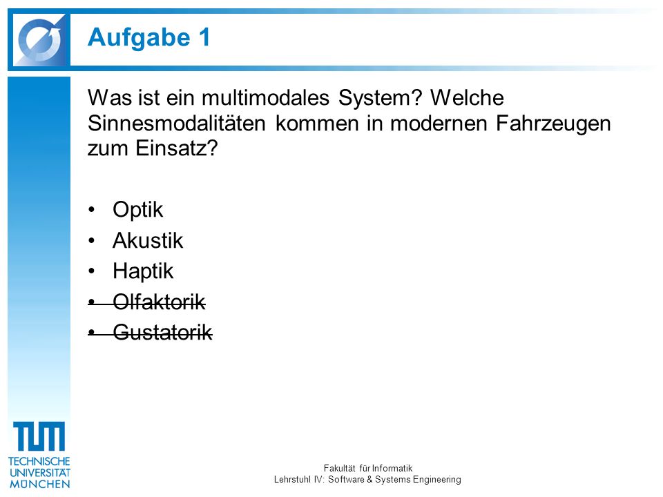 Fakultät für Informatik Lehrstuhl IV: Software & Systems Engineering