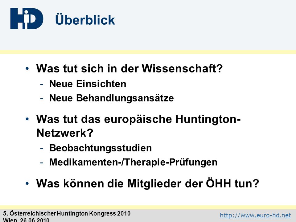 Überblick Was tut sich in der Wissenschaft