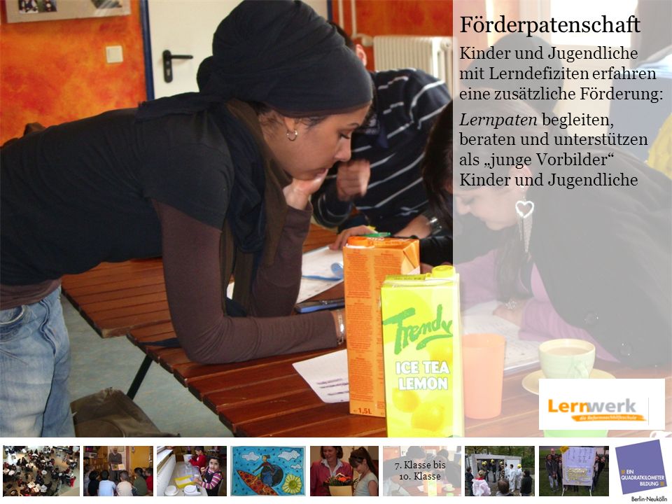 Förderpatenschaft Kinder und Jugendliche mit Lerndefiziten erfahren eine zusätzliche Förderung: