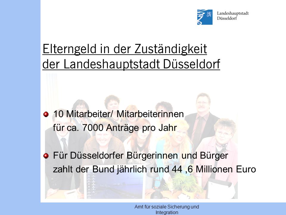 Elterngeld in der Zuständigkeit der Landeshauptstadt Düsseldorf