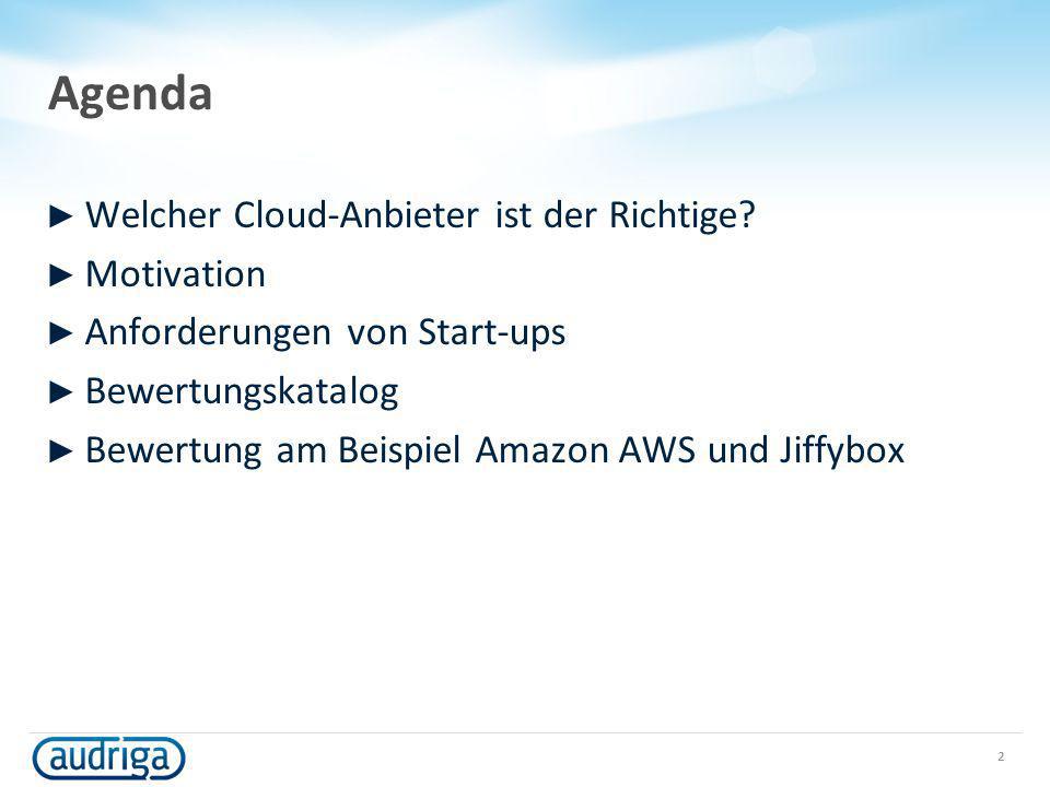 Agenda Welcher Cloud-Anbieter ist der Richtige Motivation
