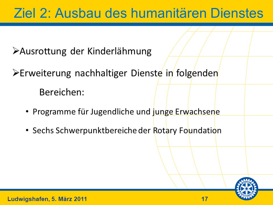 Ziel 2: Ausbau des humanitären Dienstes