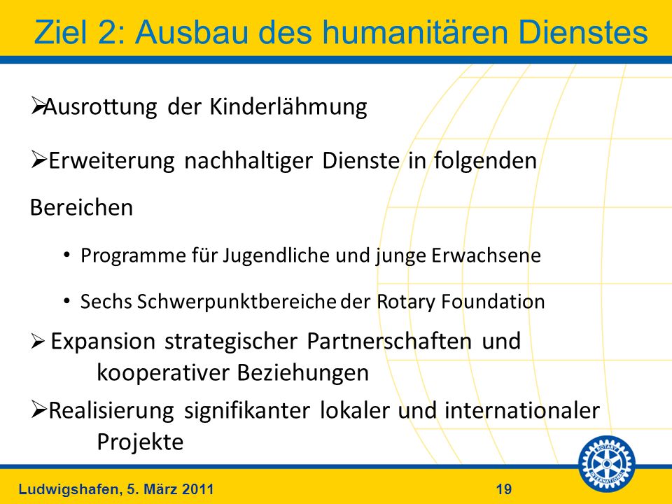 Ziel 2: Ausbau des humanitären Dienstes