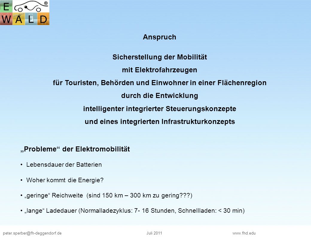 Sicherstellung der Mobilität mit Elektrofahrzeugen
