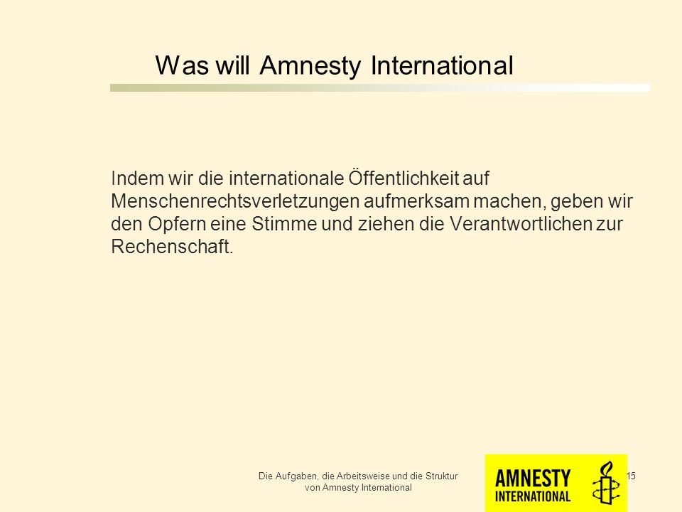 Was will Amnesty International