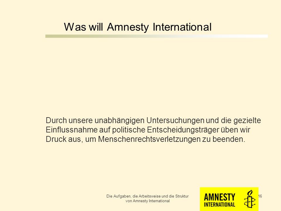 Was will Amnesty International